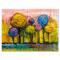 Designart - Colourful Trees Impressionist Landscape IV - Modern Canvas Wall Art Print
